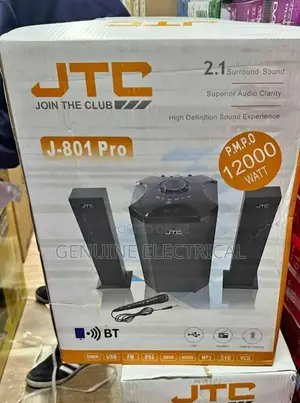 JTC 2.1 CH Sub Woofer HD Sound Usb/Fm/Bt-Black