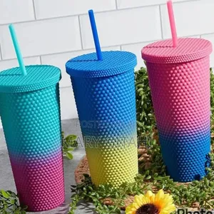 800ml Studded Tumbler With Lid and Straw,