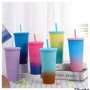 Reusable 800ml Studded Tumbler With Lid and Straw,