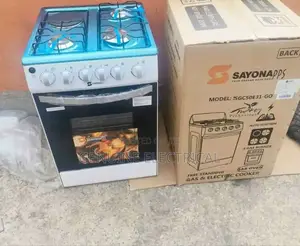COOKER #Black Sayona 3gas+1 Electric Plate Standing Cooker