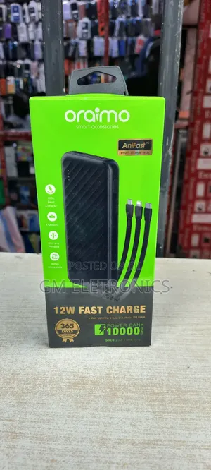 Oraimo Slice Link 10000mah 12W Power Bank-Slim and Portable.