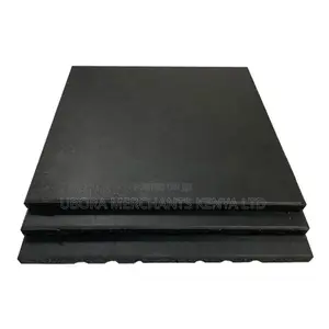 Pure Black Rubber Tile 10mm