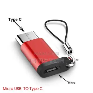 Micro USB to Type C OTG Adapter Red