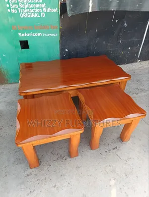 Wooden Table With Stools