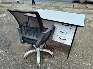 Vintage White 1 Meter Office Table With Chair Kj7y