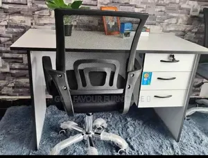 Elegant 1 Meter Office Table With Mesh Chair Kj5tf