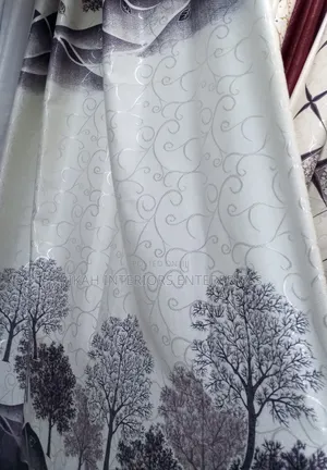White and Grey Floral Curtains