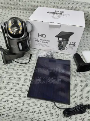 New 4MP Black UBOX Dual Lens Solar PTZ 4G Solar Camera