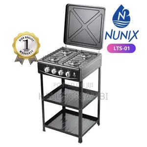 Nunix Cooker 4-Gas Cooker Plus Shelves LTS-01