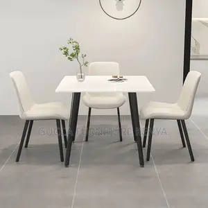 Dining Tables: 
Modern Square White Stone Dining Table