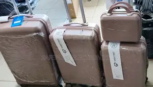 Size 4: Quality Rubber Suitcases 4 In1 Travel - Brown