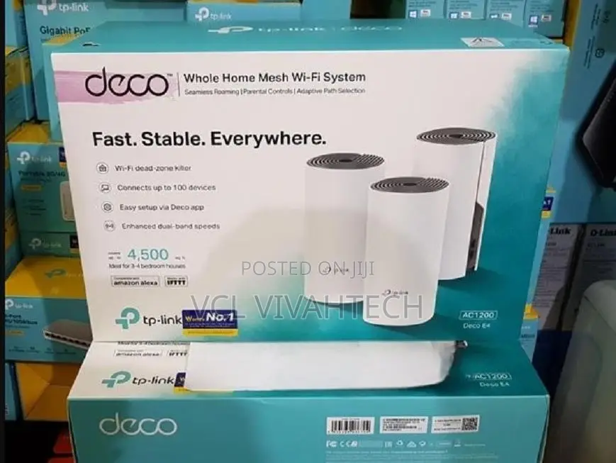 Tp-Link Deco E4 Ac1200 Whole Home Mesh Wi-Fi System (3 Pack