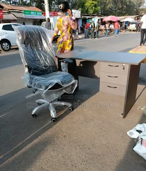 1 Meter Office Table With Comfy Leather Chair Yv4rf