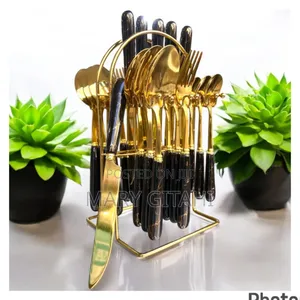 24 Pc Cutterly Spoon 
Marble Black