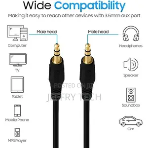 5M ,3.5mm Aux Male to Male Audio Cable for Stereo Speaker