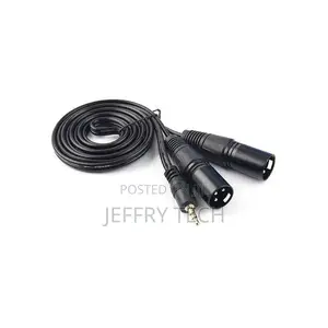 3.5mm Mini Jack Stereo TRS to Dual XLR 3 Pin Male Plug Y SPL