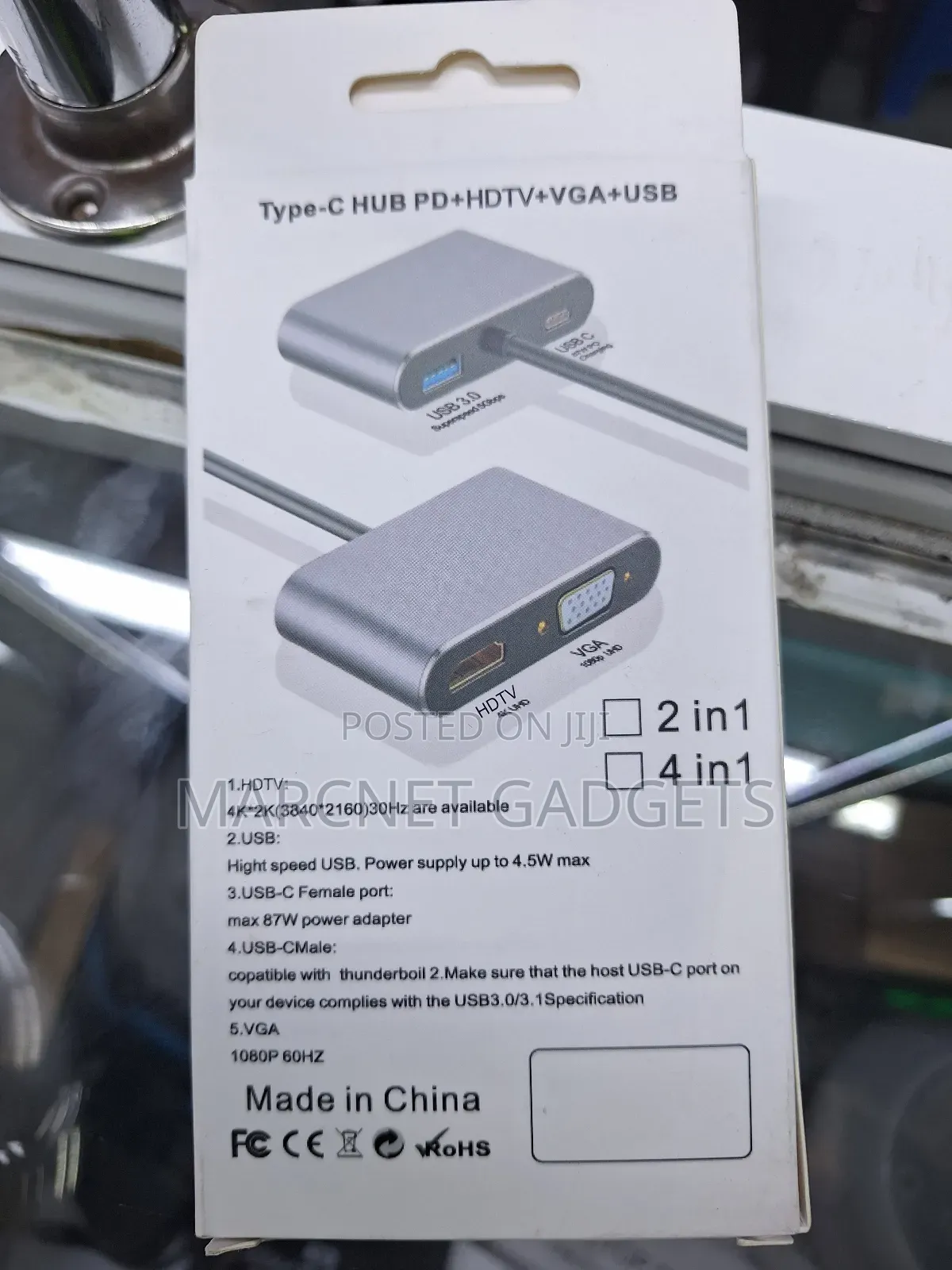  Usb Type C Hub Includes PD Type C, HDMI, VGA and Usb 3.0