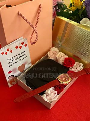 Ladies Valentine's Gift Set With Red Watch