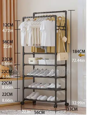 Multipurpose Clothes Hanger With Shoe Rack and Hart