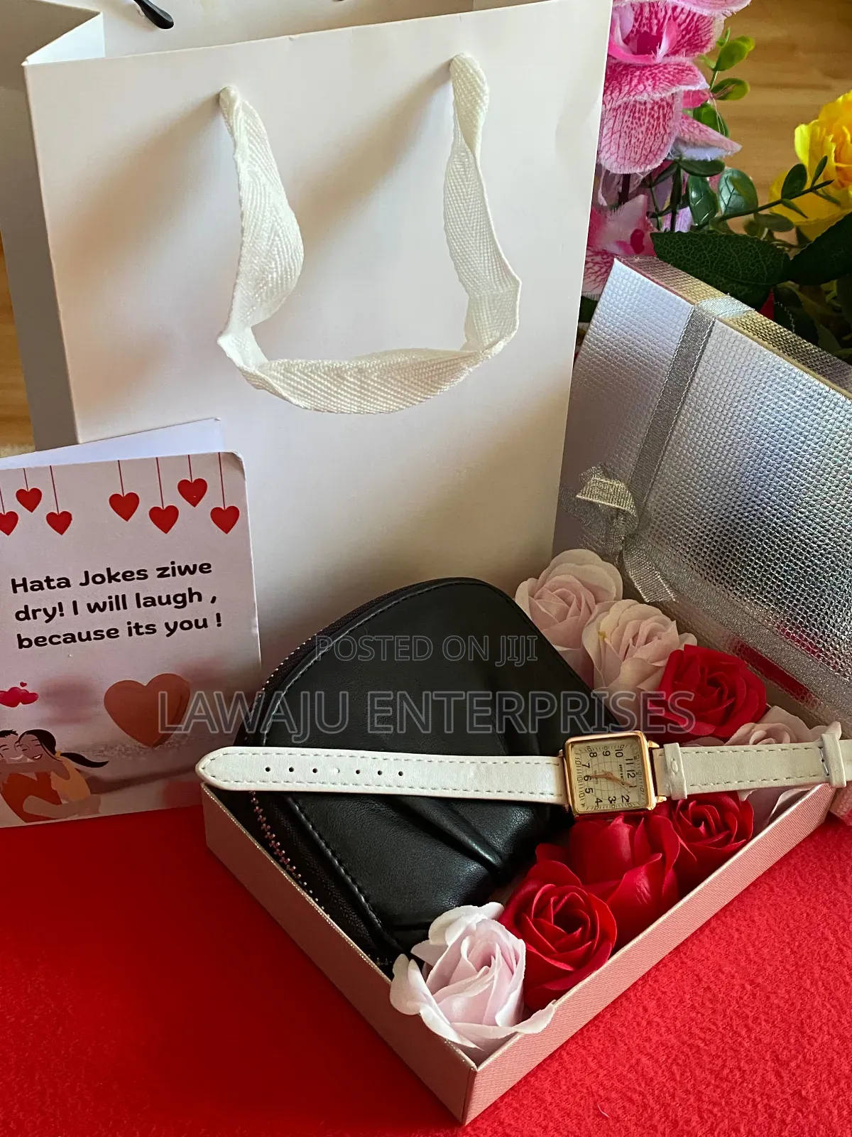 Ladie's Valentine's Gift Set With White Watch