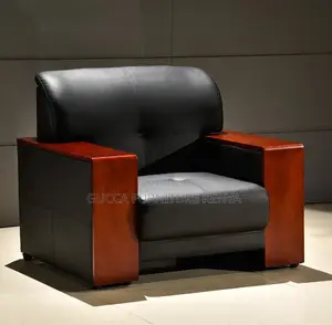 Sofas: Business Negotiation Guest PU Leather Sofa Set