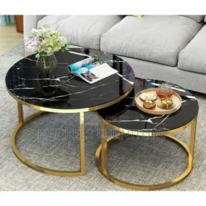 Black Marble Nesting Stool