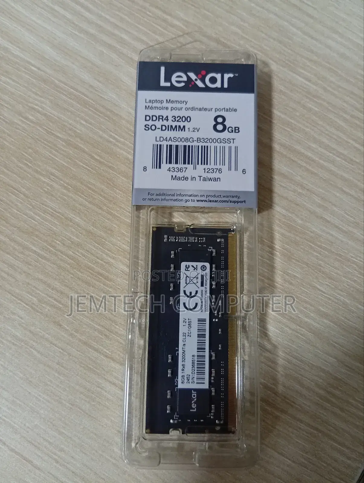 Lexar Laptop Ram Ddr4 8gb 3200