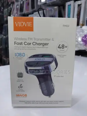 Vidvie Fm02 Bluetooth Fm Transmitter, Dual Usb + Pd 48w