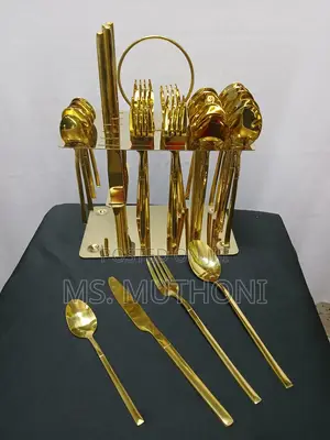 More Pieces (36 Pieces ) Luxury Gold Cutlery Se