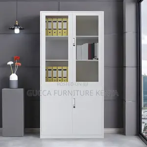 Cabinets:2-Door Metal Filing Cabinet With Storage Shelves