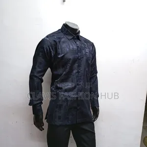 Men Floral Navy Blue Shirt