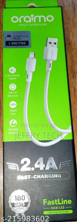 Oraimo iPhone Data Cable OCD-L53 – White