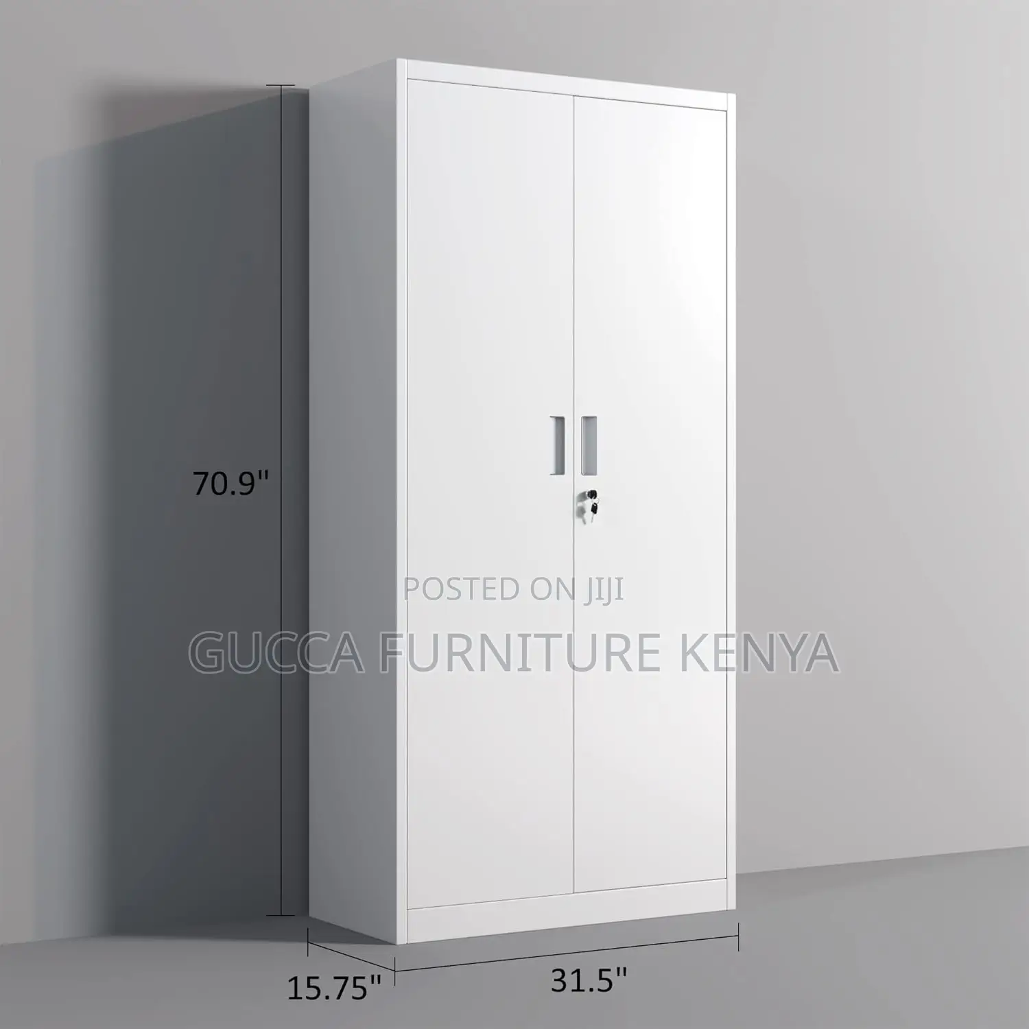Cabinets: Rectangle 2-Door Locking Metal Cabinet for Office