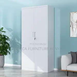 Cabinets: Rectangle 2-Door Locking Metal Cabinet for Office