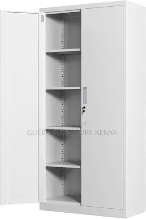 Cabinets: Rectangle 2-Door Locking Metal Cabinet for Office