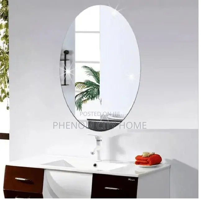 Oval Shaped Peel and Stick Decor/Dressing Mirror Available