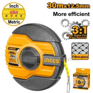 Ingco Fiberglass Measuring Tape 30metres Tape Measure