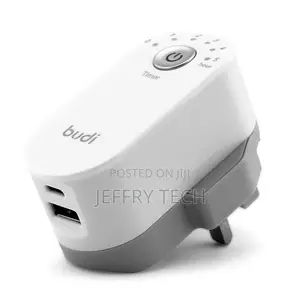 Budi 2-Port 20W (PD+QC) Charger With Timer and UK/EU Plug