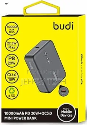 Budi - 10000mah 20W PD+QC3.0 Mini Power Bank