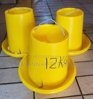 12kg Yellow Chicken Feeder – Plastic Gravity Feeder