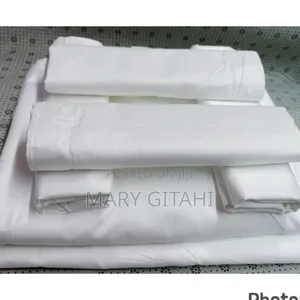 6 Pc Plain White Bedsheets 2 Bedsheets 4 PCS Pillow Cases