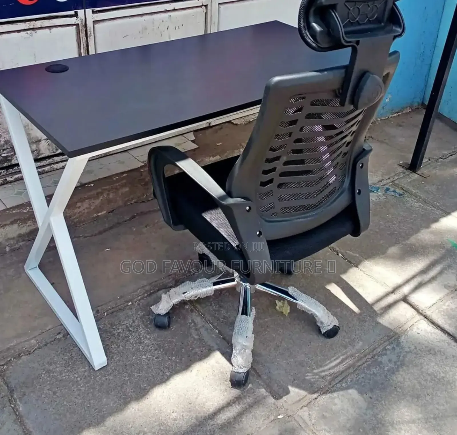 Unique 1.2m Office Table Desk With Headrest Chair Yg4rf