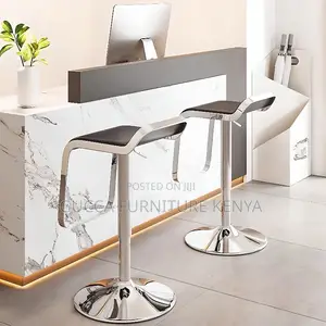 Home Chairs: Swivel Casual Metallic Rectangular Bar Stool