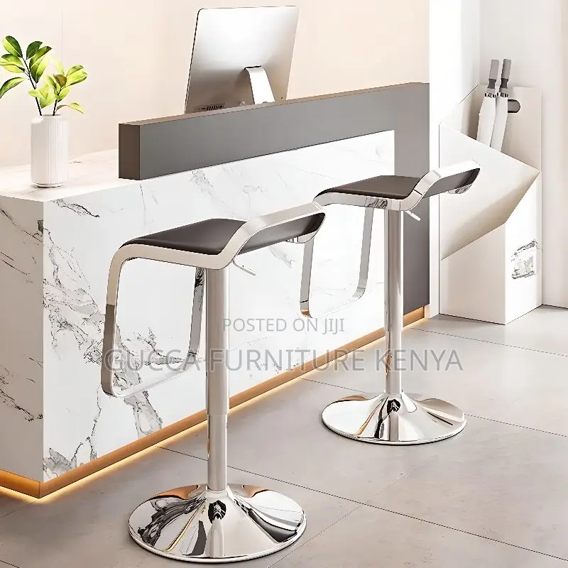 Home Chairs: Swivel Casual Metallic Rectangular Bar Stool