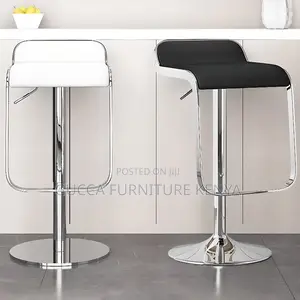 Home Chairs: Swivel Casual Metallic Rectangular Bar Stool