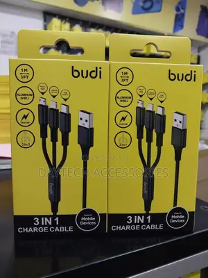Budi 3-in-1 Braided Fast Charging Cable