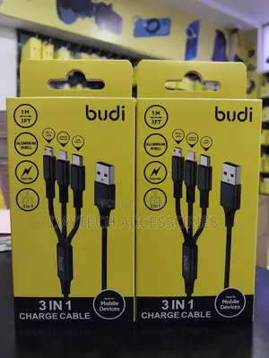 Budi 3-in-1 Braided Fast Charging Cable
