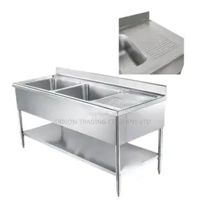 Stainless Steel Table With Double Sink