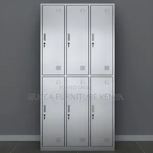 Cabinets: Office Industrial Steel 6-Locker Wardrobe Cabinet