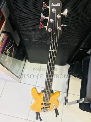5 String Ibanez Bass Guitar With Stand